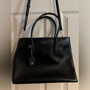 Kate Spade Handbag, purse, black, medium zip top satchel